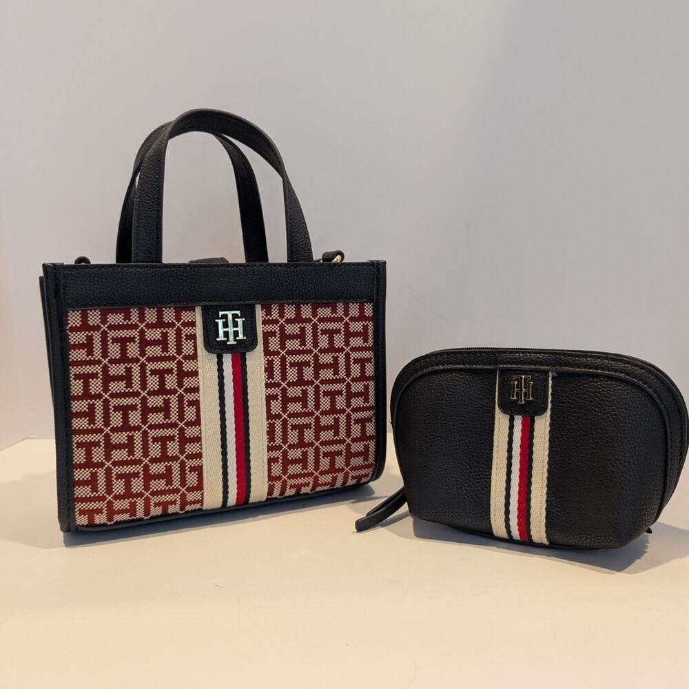 Like New Tommy Hilfiger Mini Tote And Wallet Matching Set